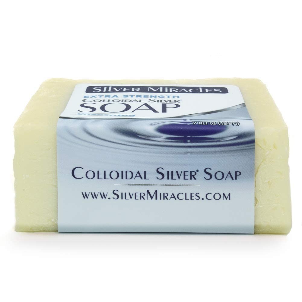 Organic Colloidal Silver Soap – Extra Strength, 7oz Bars – Handmade & Unscented