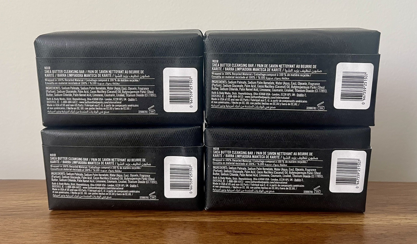 Bath & Body Works Men’s Bath Bar Soap, Noir, 5oz each, 4-pack