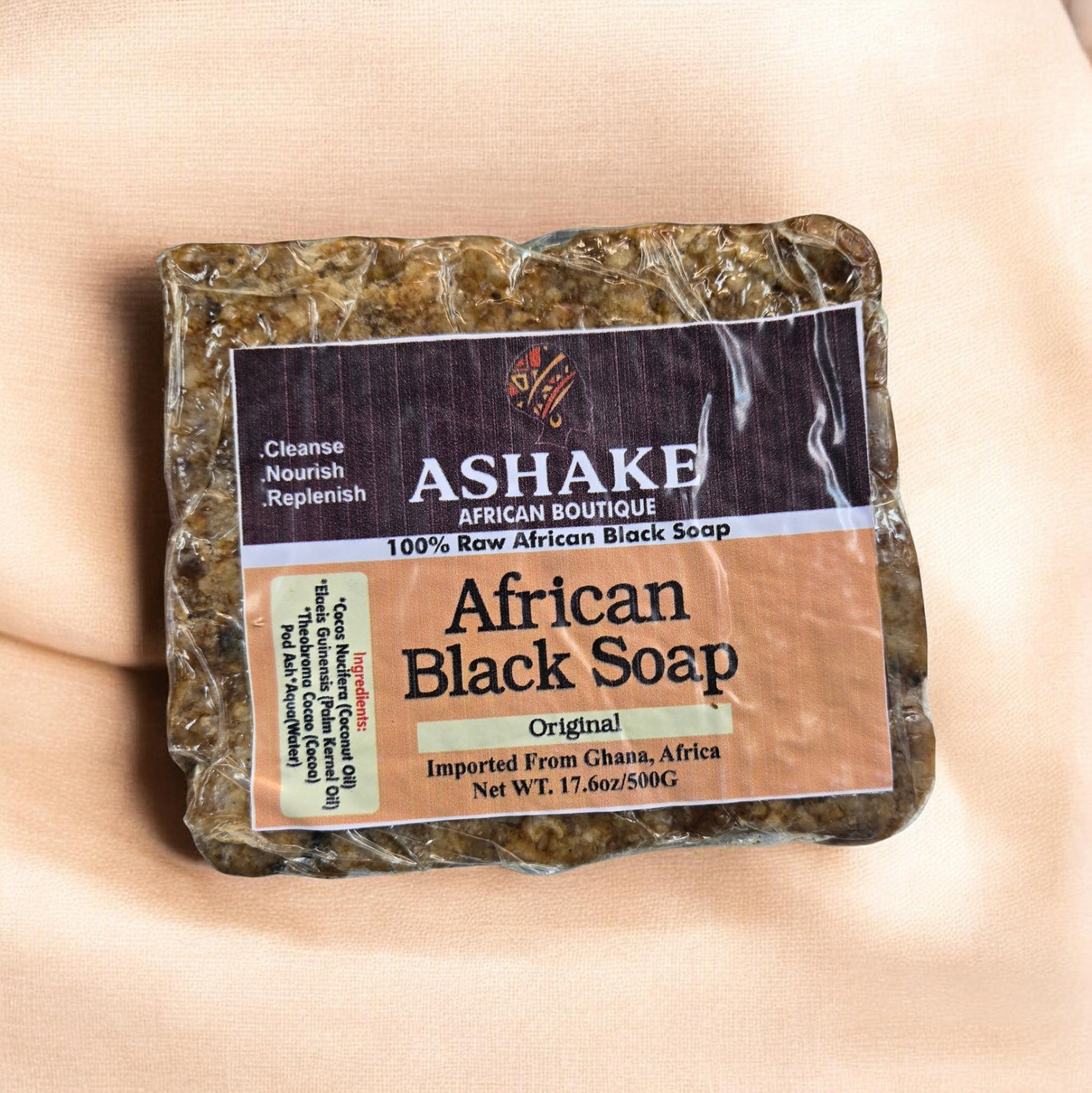 500G Raw African BLACK SOAP Unrefined Organic From GHANA Pure Premium Quality