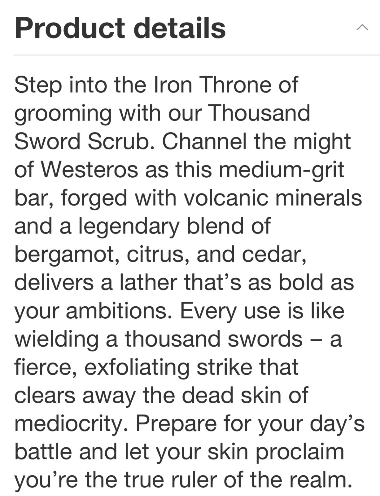NIB~ Dr Squatch Game of Thrones Thousand Sword Scrub 5 oz Natural Bar Soap Men’s