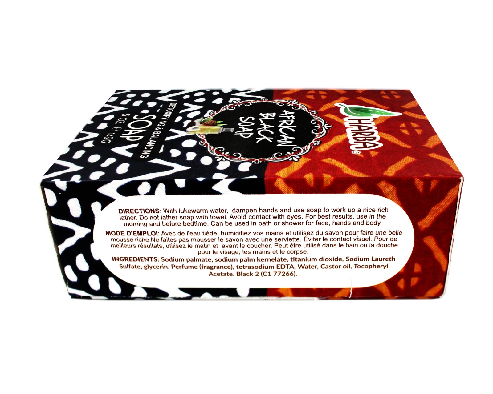 Harba Bath Soap African Black, Detoxifying & Balancing, 5 OZ (142g) – 3 Pack