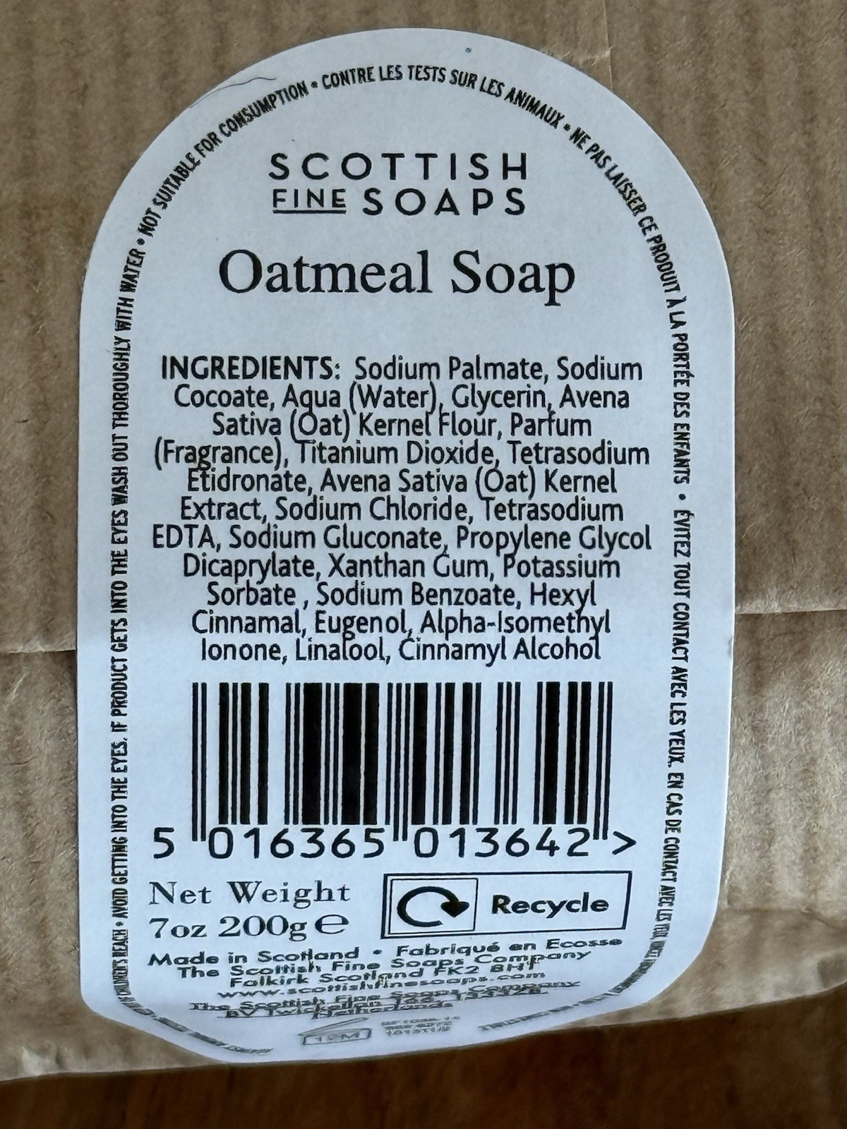 The Scottish Fine Soaps Co. – OATMEAL SOAP Bath Bar 7 oz. SEALED