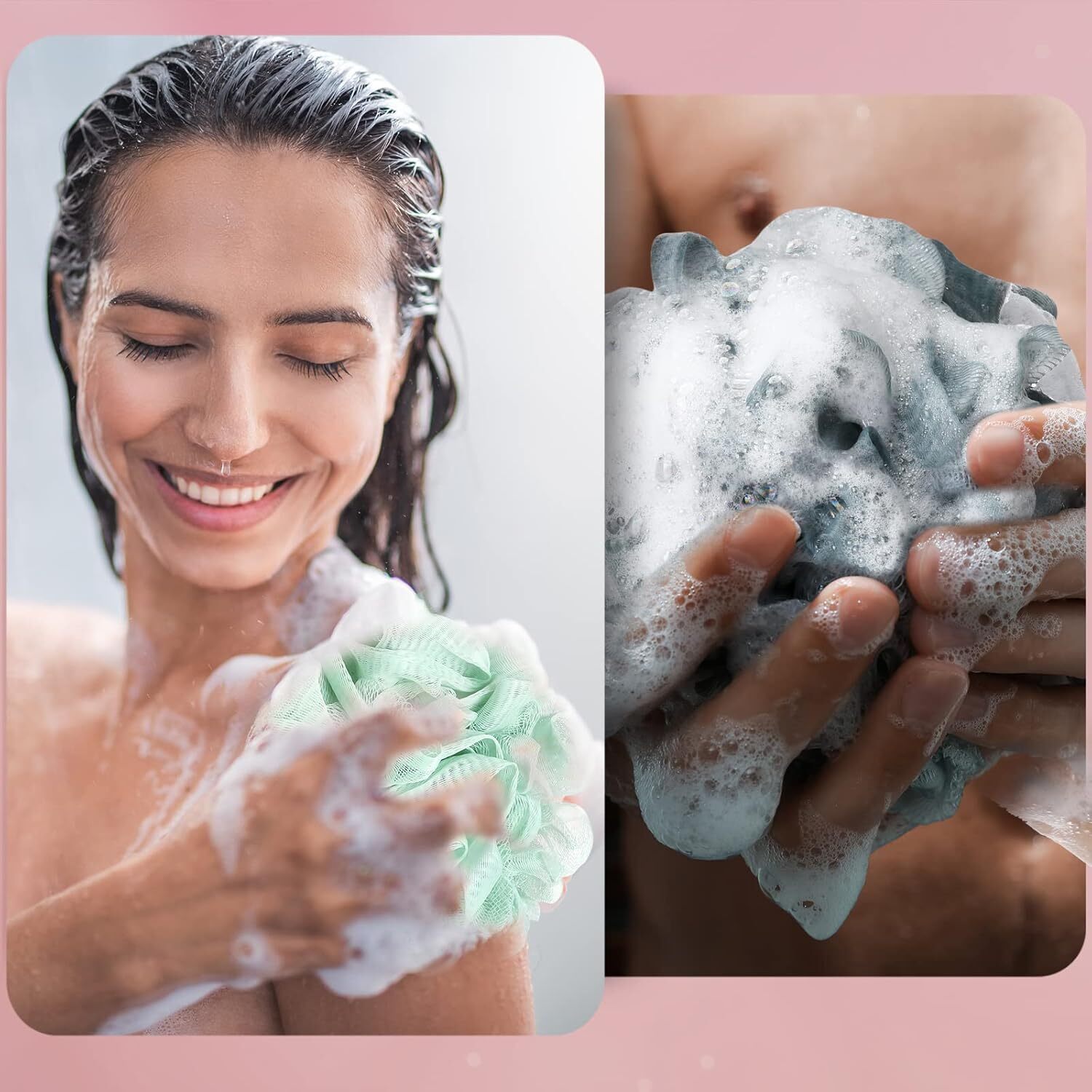48 Pack Bath Sponge Shower Loofahs Bulk 50g Soft Net Body Light Color