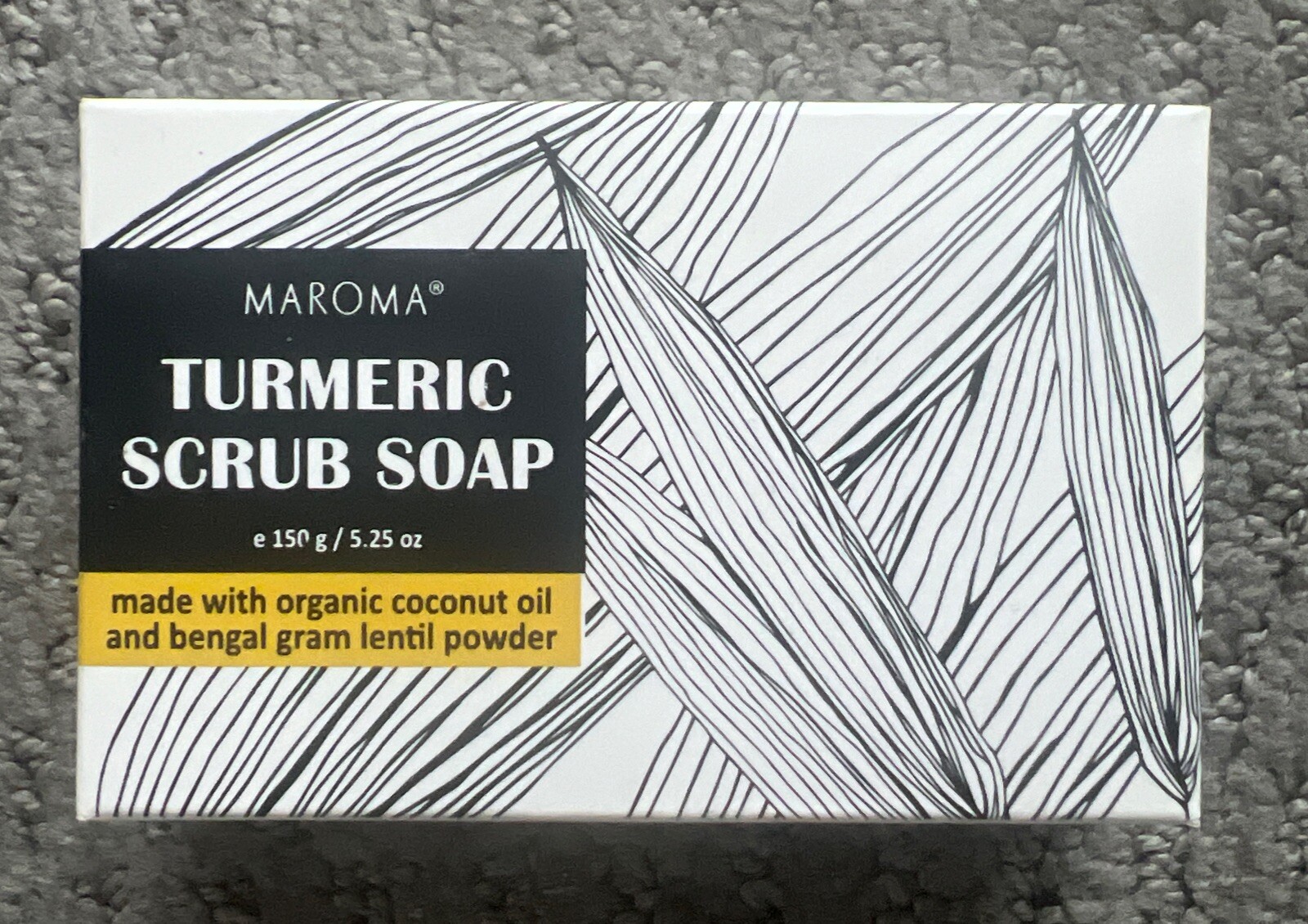 Maroma Turmeric Scrub Soap – Organic Coconut oil 150g 5.25g New