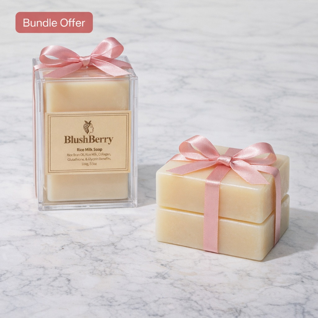 Handmade Rice Milk Organic Soap Duo Natural Skincare Set (2 Bars)