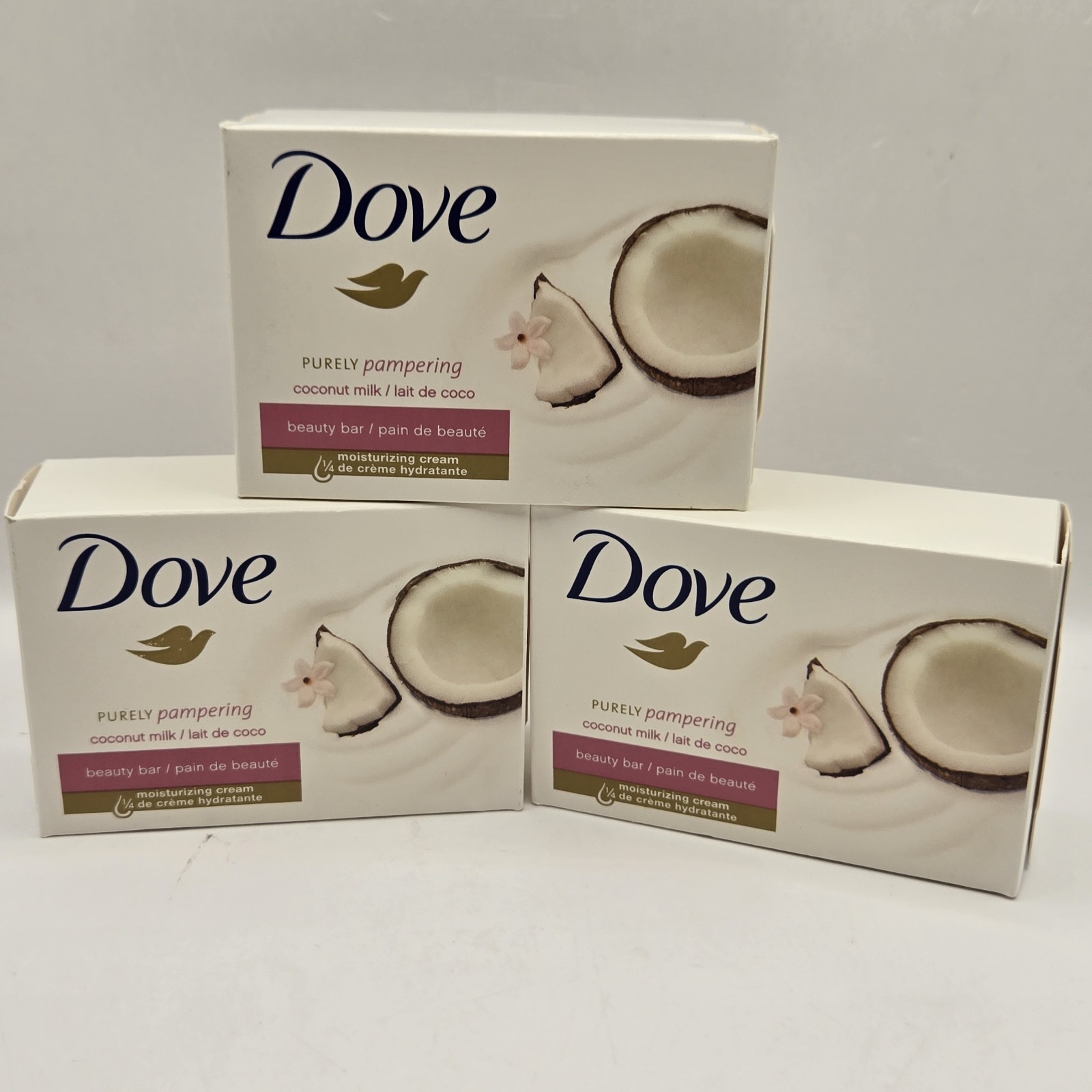 Lot 3 Dove Purely Pampering Coconut Milk Beauty Soap Bars Discontinued Rare NEW