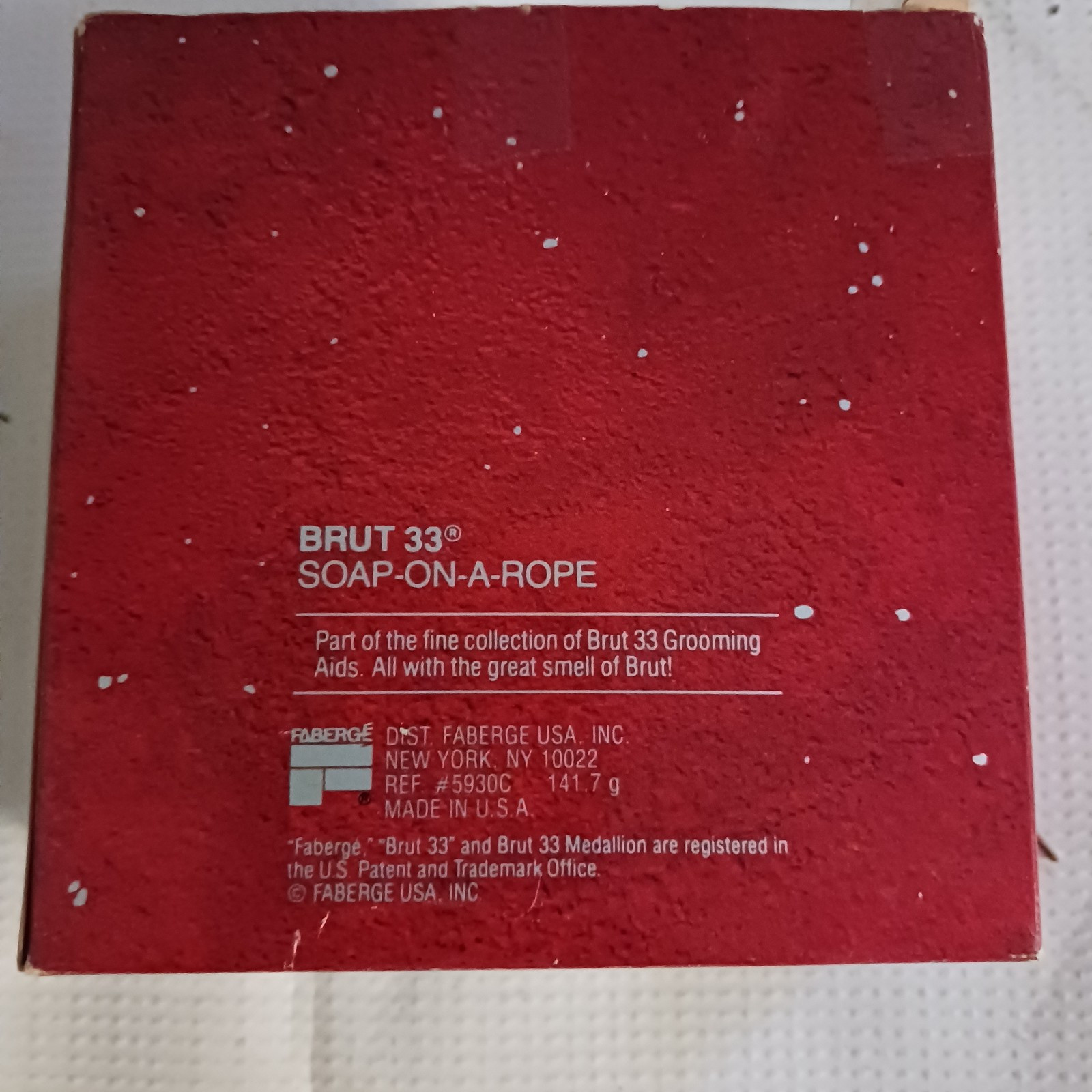 Vintage Fabergé BRUT 33 Soap-On-A-Rope 5 oz Bar New Dead Stock Unused