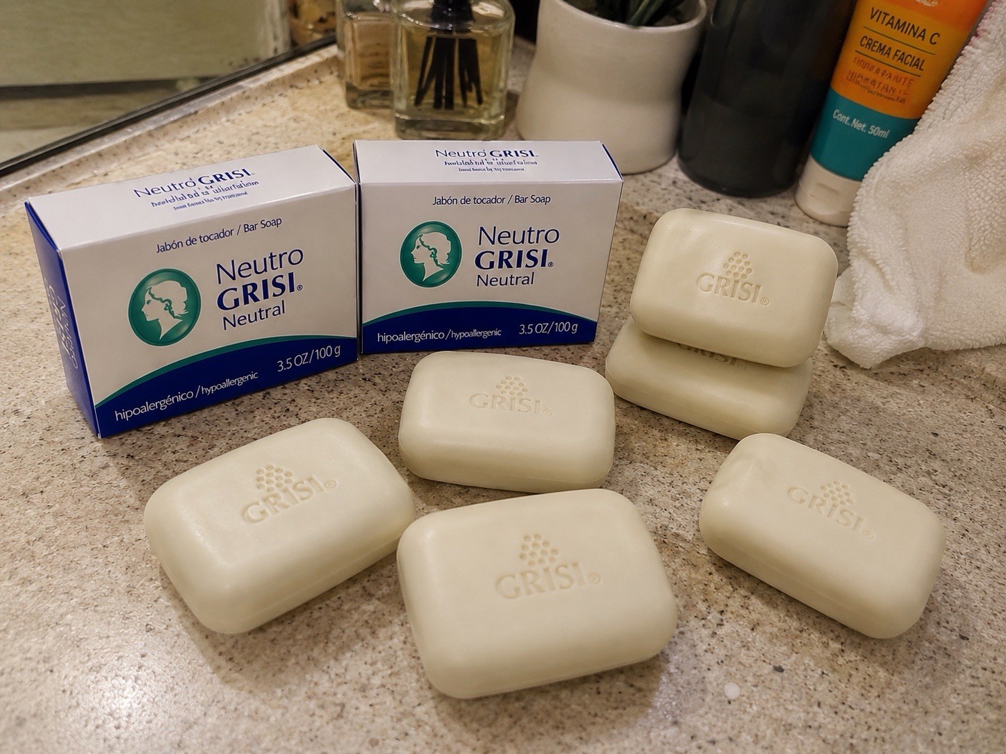 6 Pack Neutral Soap, Jabon Neutro, Grisi 3.5 Oz. X 6 Units