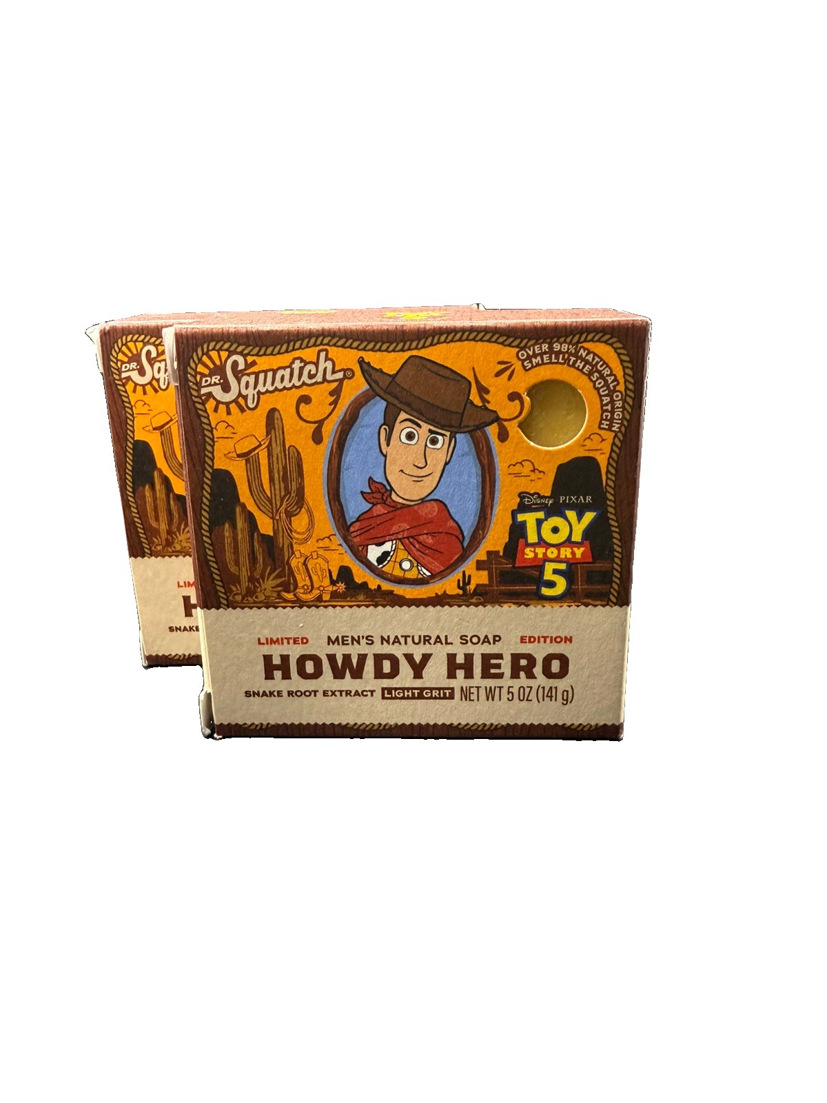 Lot of 2Limited Edition Toy Story 5 Dr Squatch Howdy Hero Body Soap – 5.0 OZ