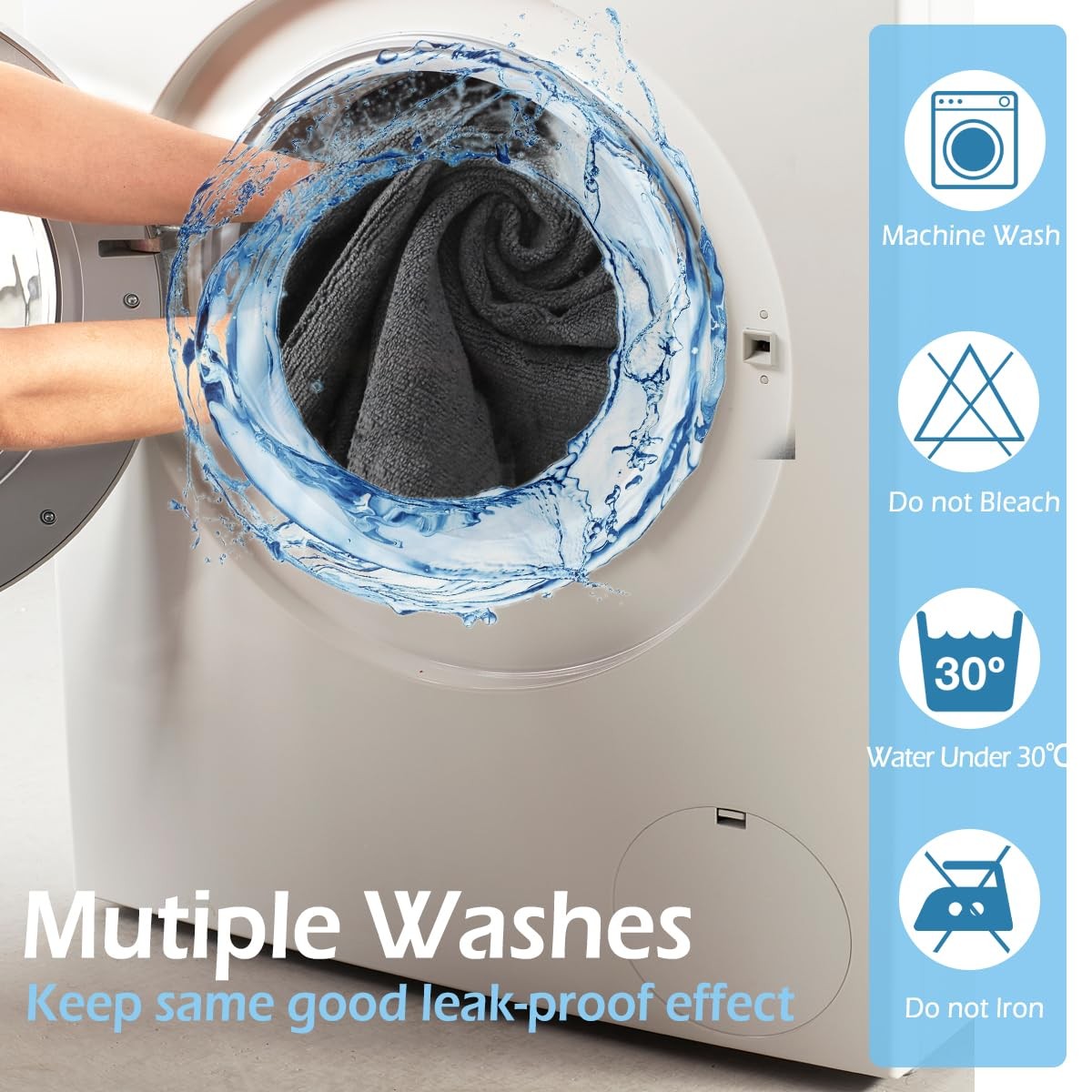 Puomue 6 Pack Black Salon Towels, Super Soft and Large, – 6