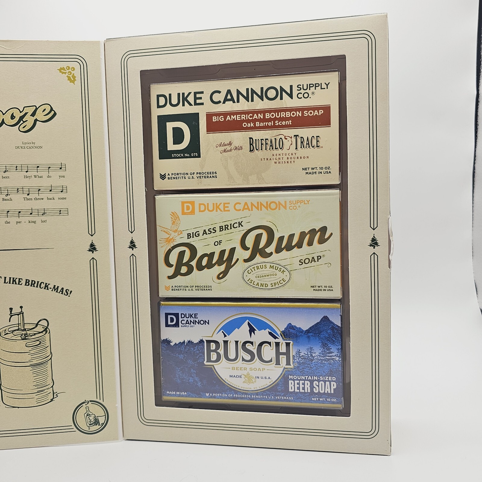 Duke Cannon Jingle Booze Soap 3 bars Beer and Bourbon