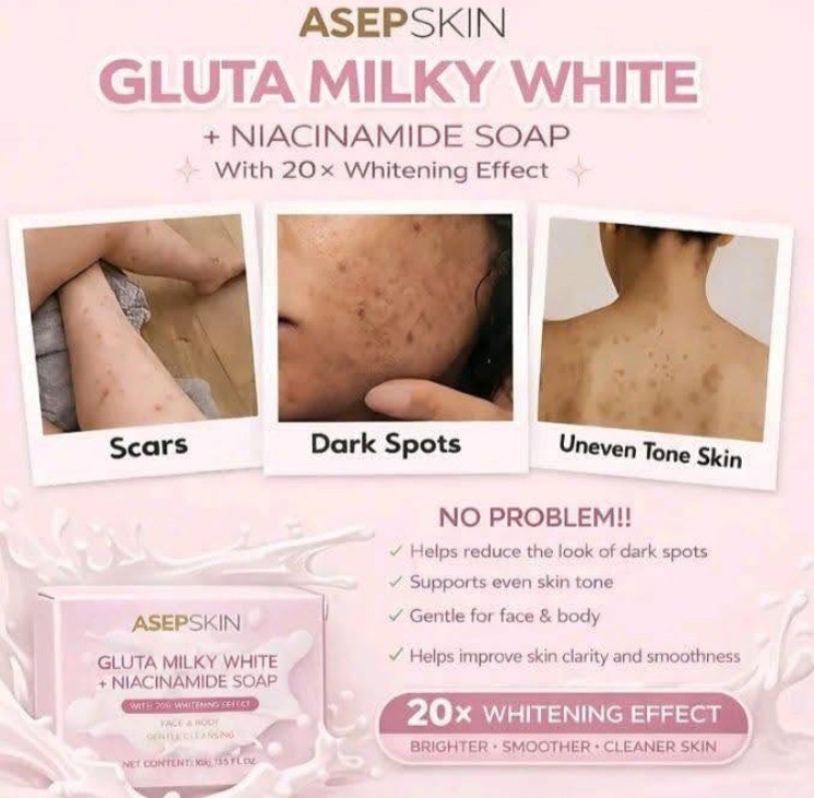 3 bars ASEPSKIN Gluta Milky White + Niacinamide Soap 80 g