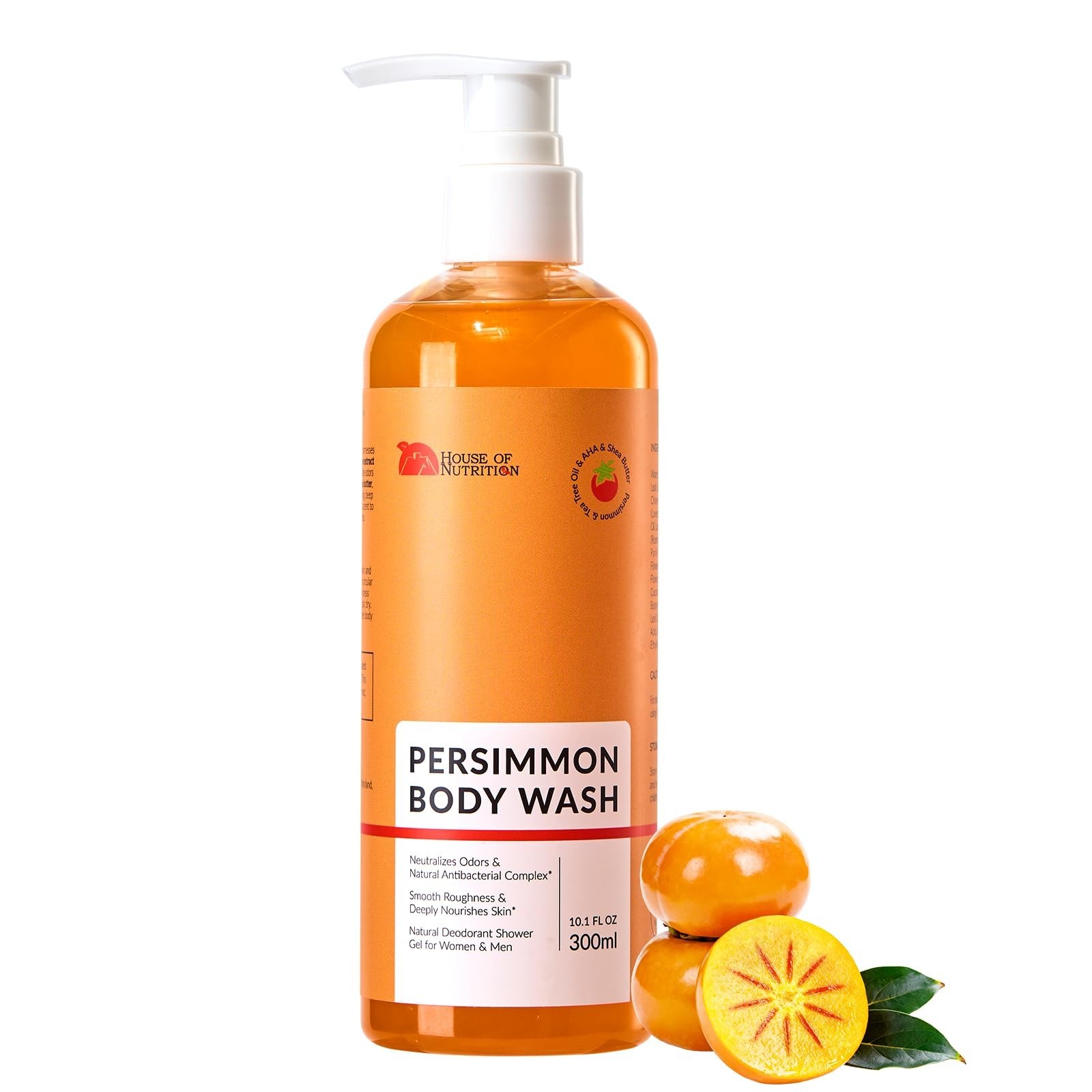 Persimmon Body Wash for Body Odor Control, Natural Deodorizing Soap for Under…