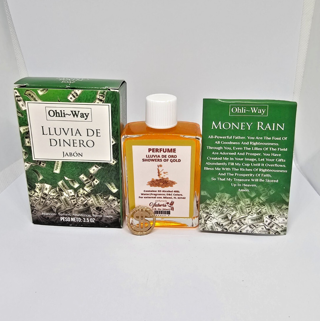 LLUVIA DE DINERO JABON Y PERFUME / RAIN OF MONEY ATRAE FORTUNA DINERO SUERTE