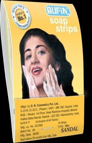 BUFIN SOAP Strips Paper Strips For Hand Wash, Sandalwood fragrance PACK OF 10