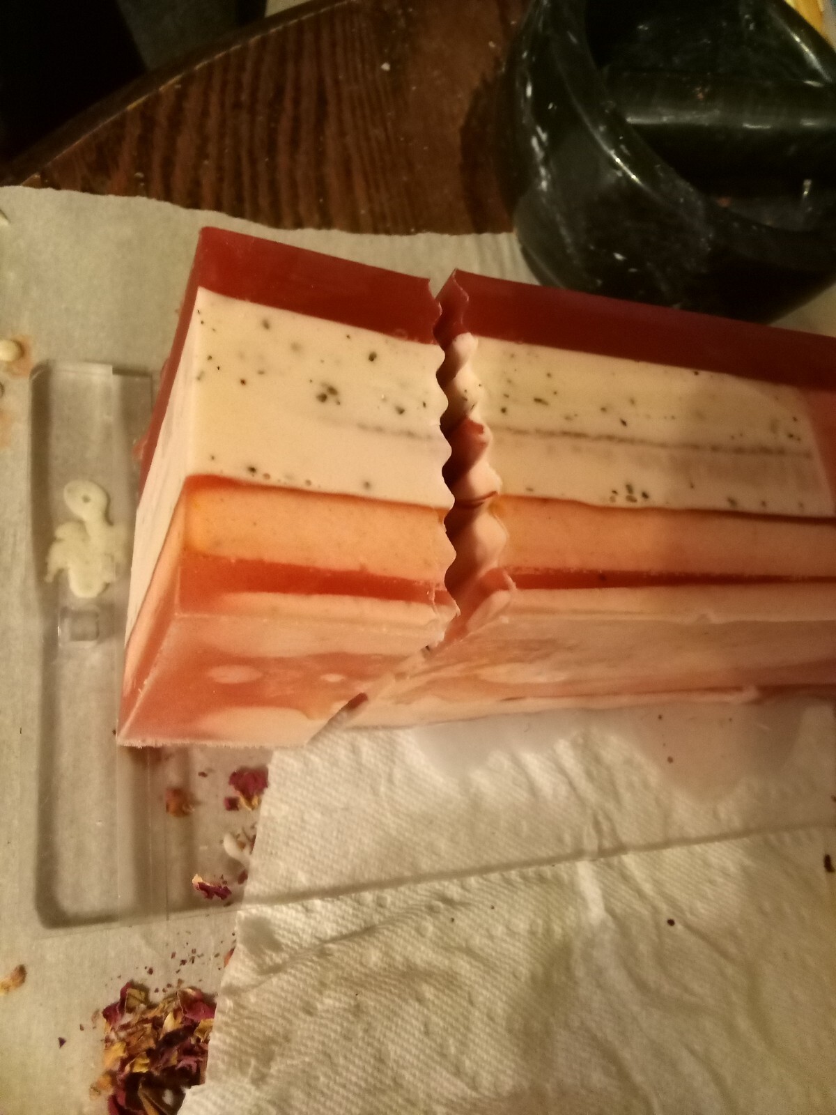 black raspberry melt and pour hand soap hand with ground Anise and chai