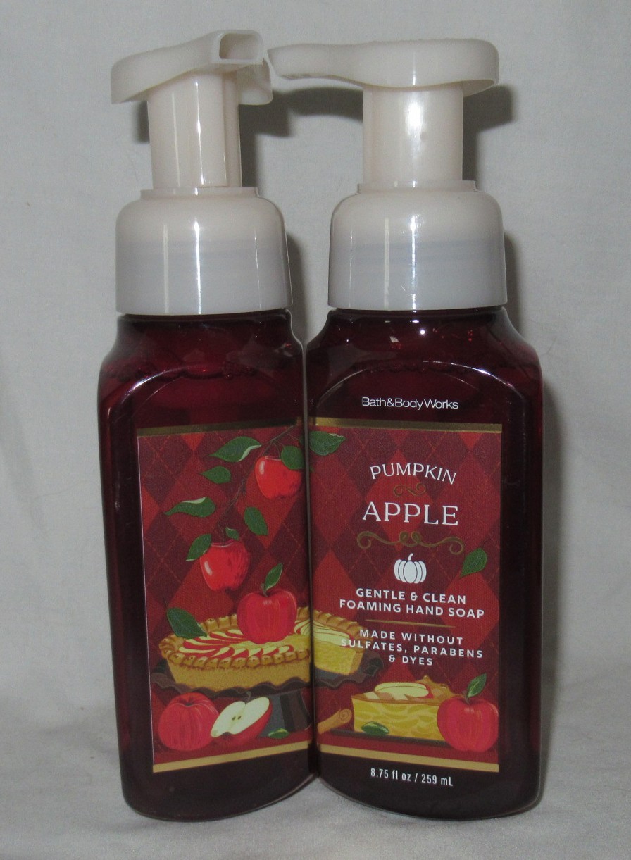 Bath & Body Works Gentle & Clean Foaming Hand Soap Set Lot of 2 PUMPKIN APPLE