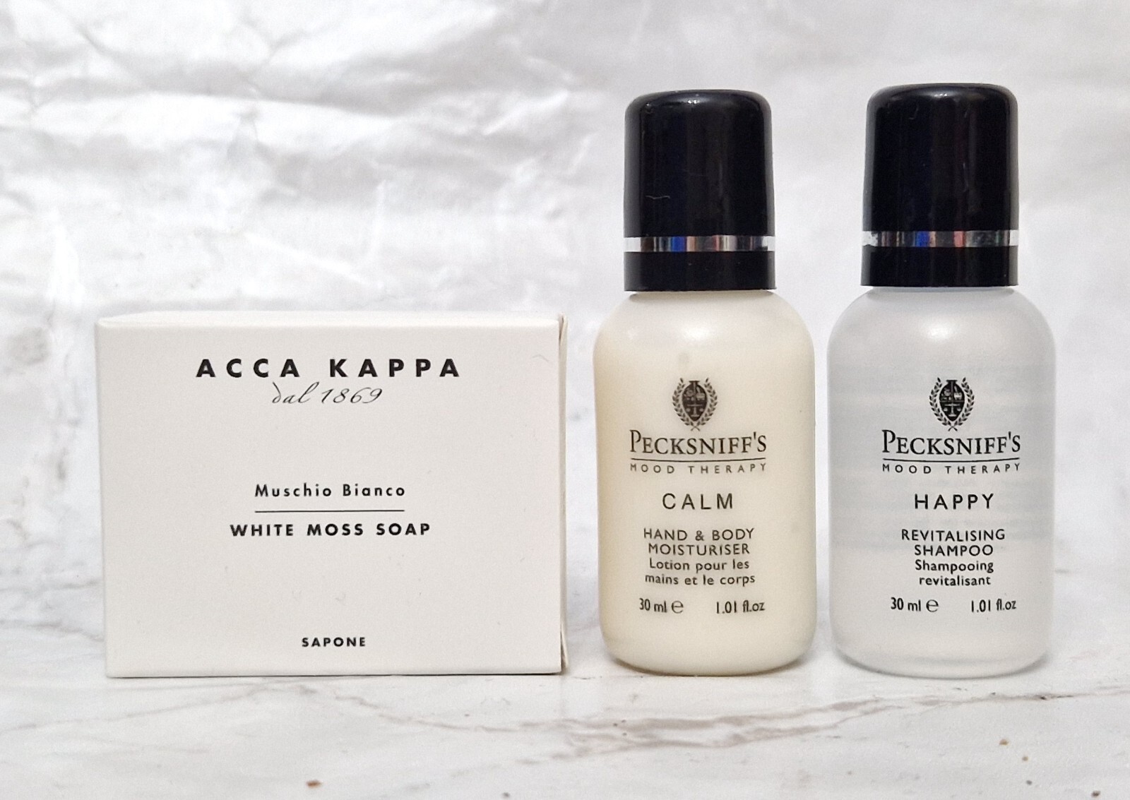 ACCA KAPPA PECKSNIFFS White Moss Soap Hand Body Moisturizer Revitalizing Shampoo