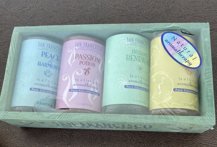 San Francisco Soap Co AROMATHERAPY Boxed Glycerin Soap Set (4 @ 5.5 Oz each)