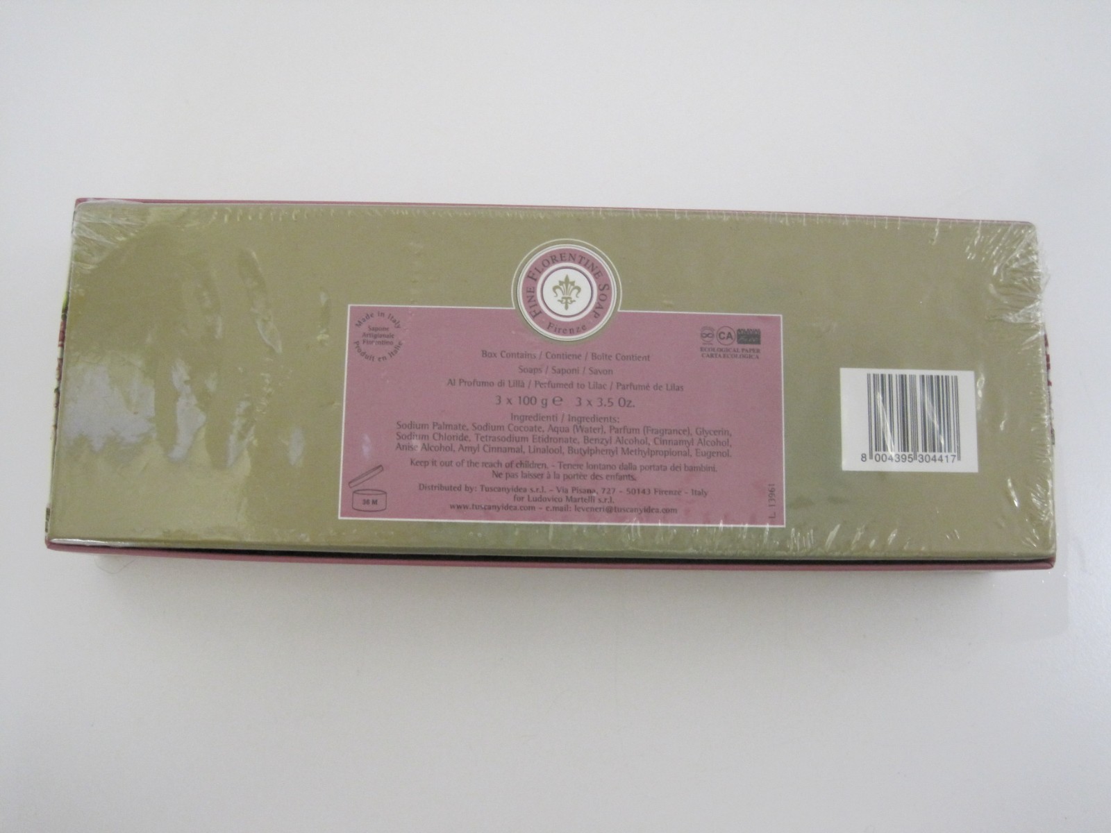 Firenze Fine Florentine Lilac Soap 3 Pcs 3.5 oz Each Made in Italy Gift Box NEW