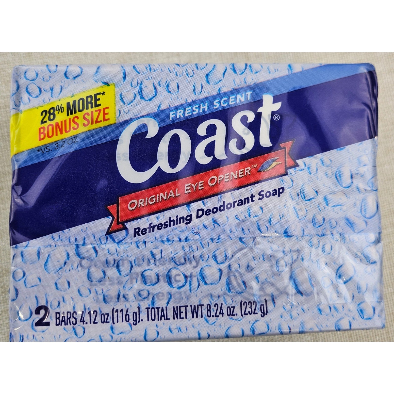 Coast Fresh Scent Original Eye Opener Deodorant Soap 2 Bars 8.24oz – 3 Packs