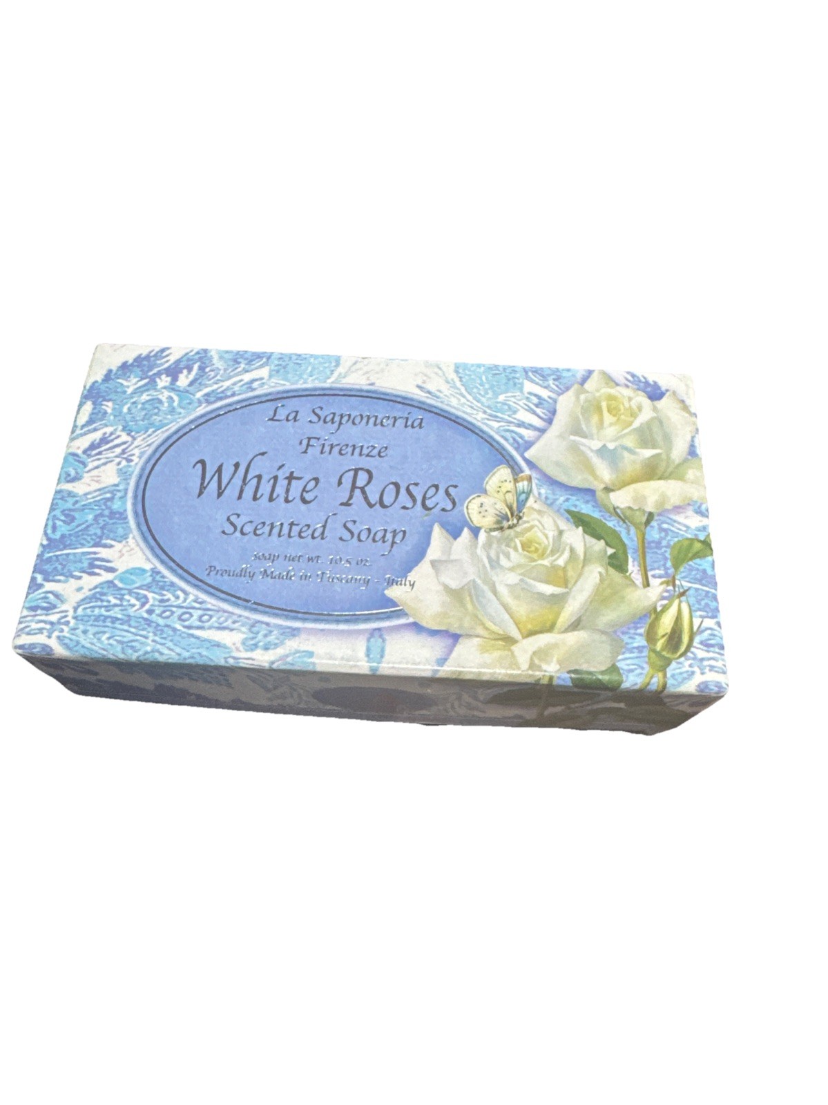 La Saponeria Firenze WHITE ROSES Scented Tuscan Italian Soap Large Bar 10.5