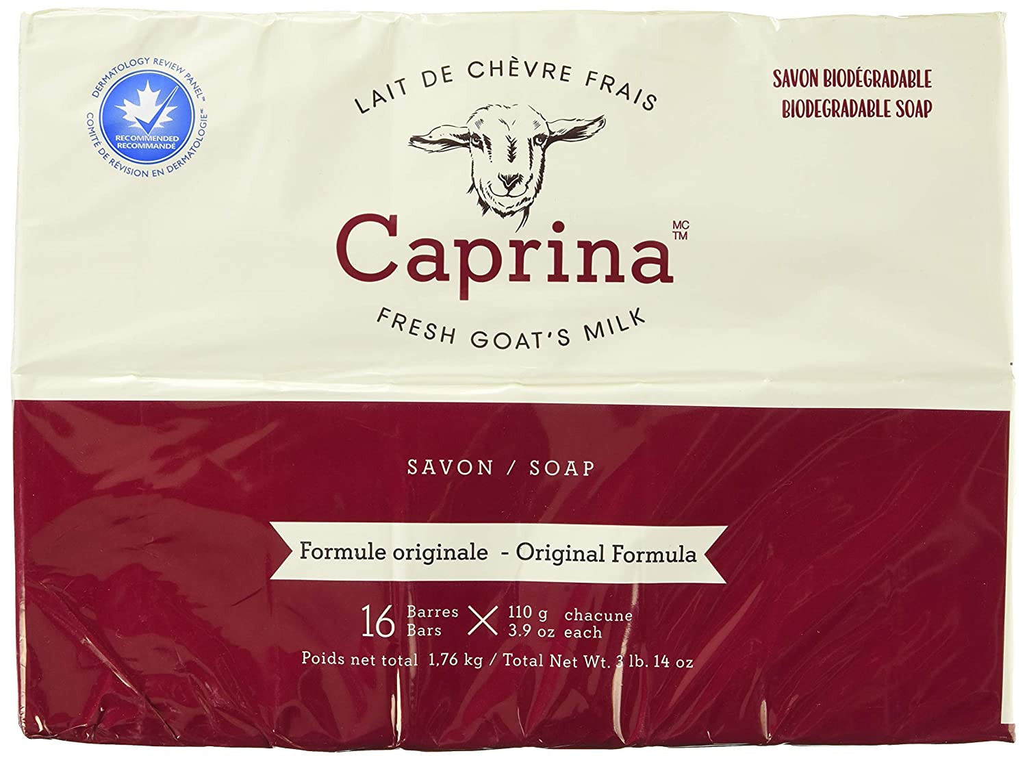 Caprina Canus Original Formula Fresh Goat’S Milk Soap, 16 Bars