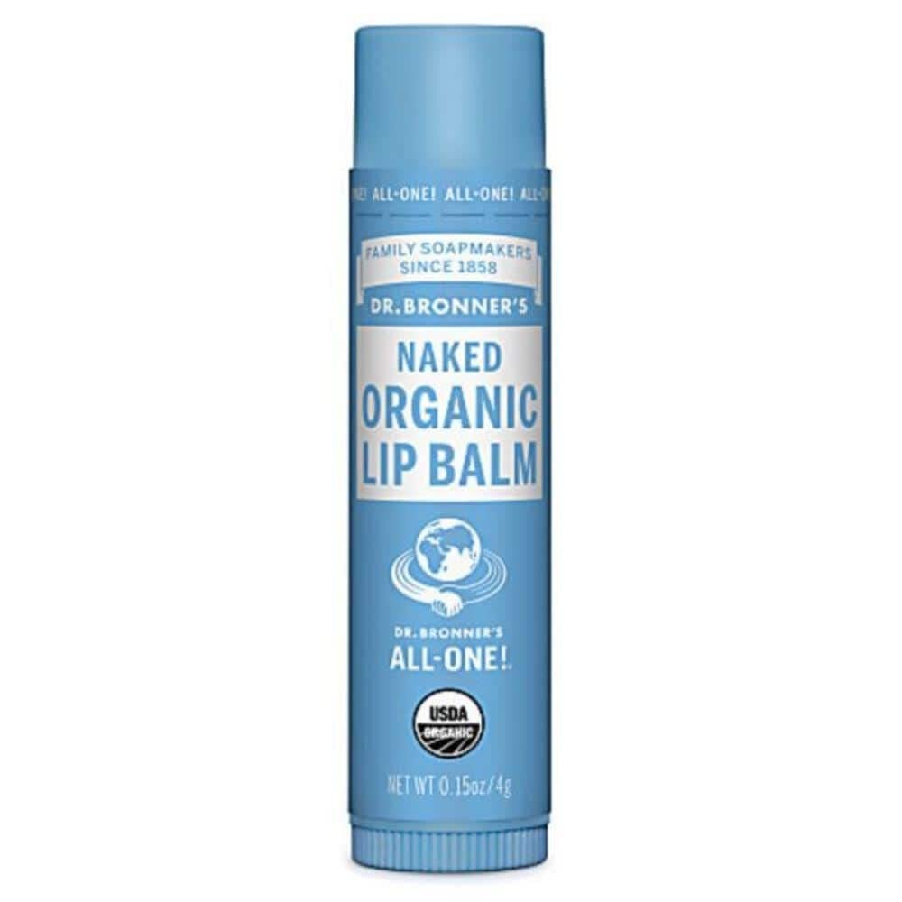 (12 Pack) Dr. Bronner’s Magic Soaps Organic Naked Unflavored Lip Balm, 0.15 Ounc