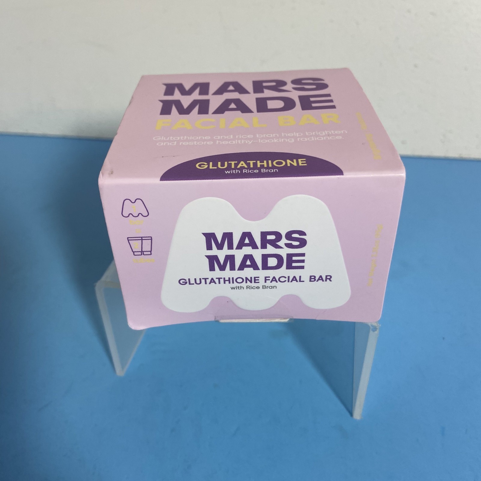 Mars Made Glutathione Facial Bar With Rice Bran Brightening Radiance Soap 95g