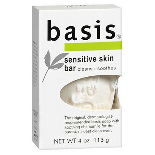 Basis Sensitive Skin Bar Soap Cleanns Plus Smoothes 4 Oz