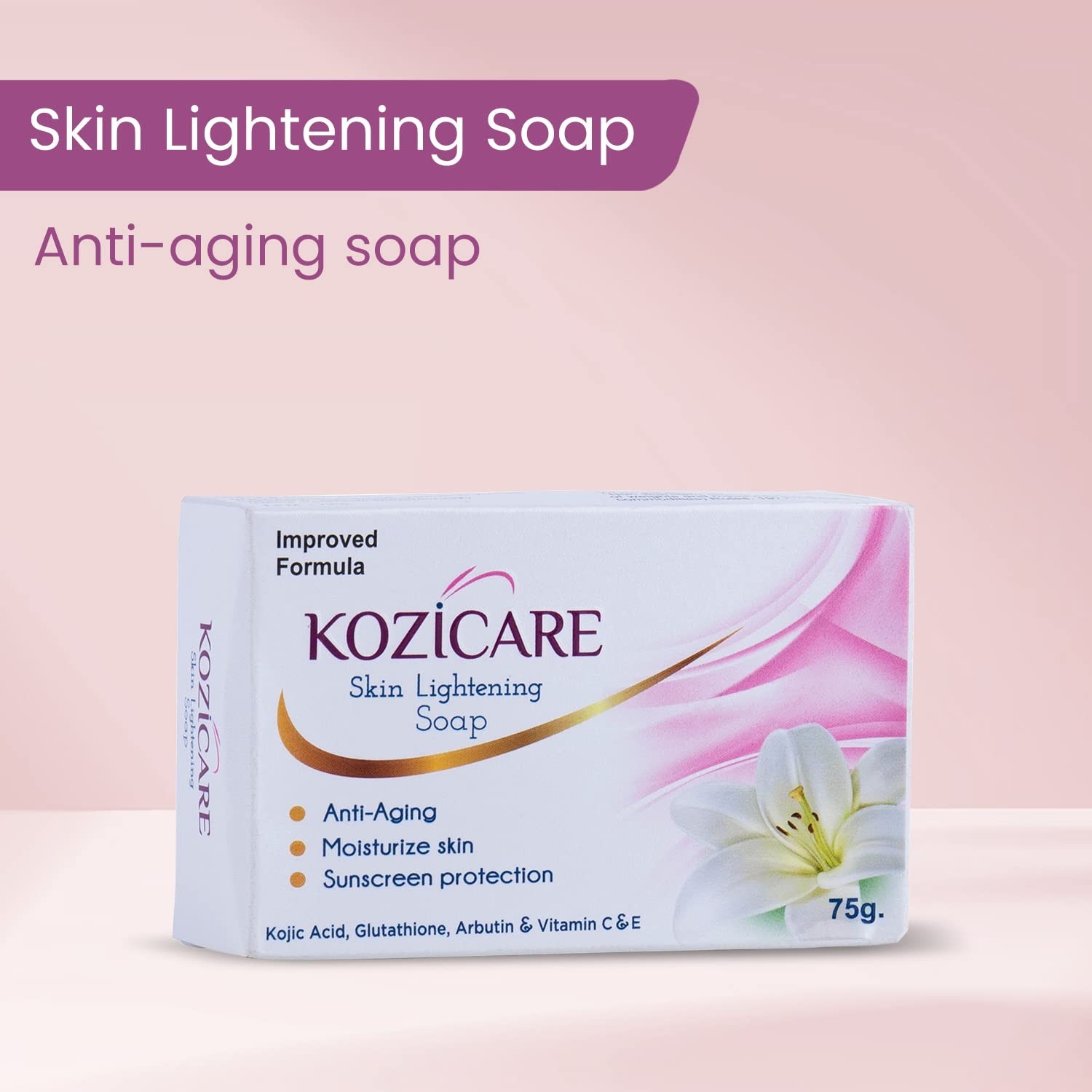 Kozicare Kojic Acid Soap & Glutathione Soap | Bathing | 75Gm ( Pack of 3)