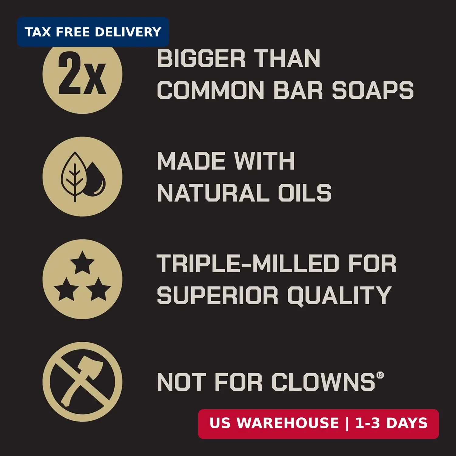 Duke Cannon Supply Co. Extra Large Bar Soap – Men’s Natural Bar Soap with Mascul