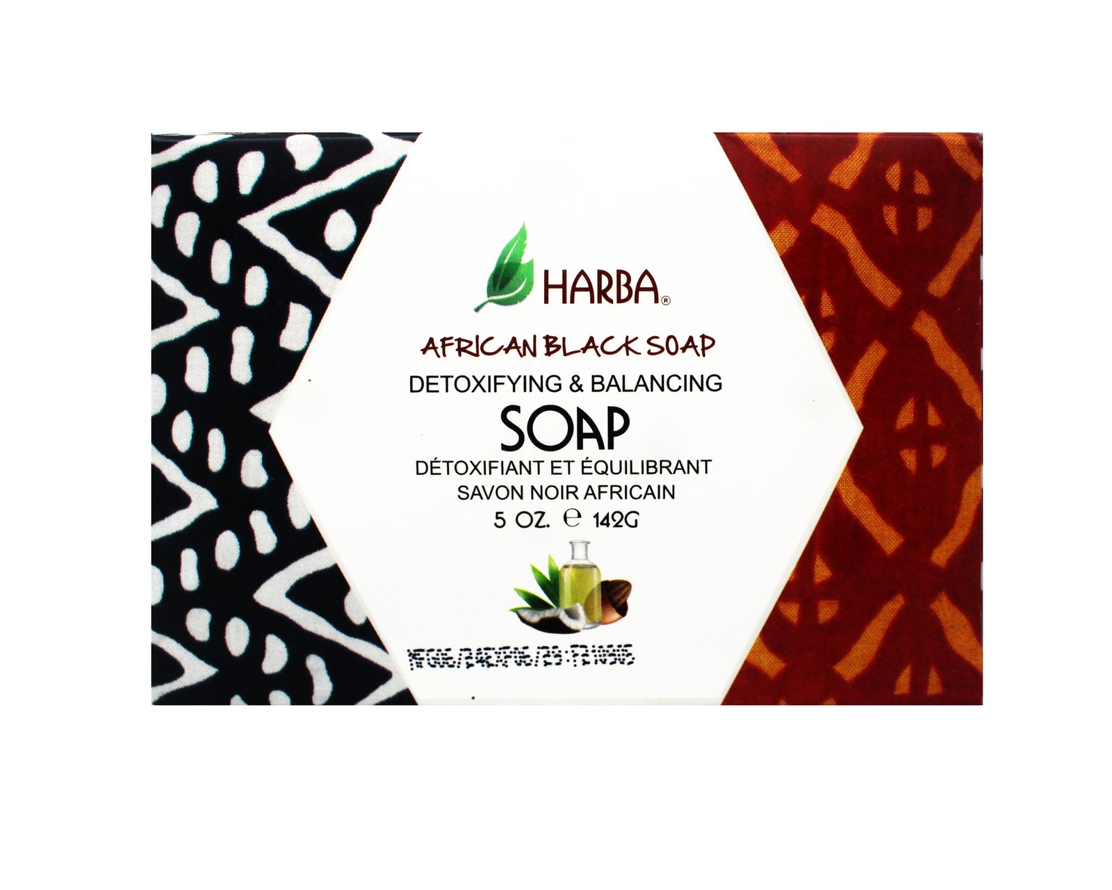 Harba Bath Soap African Black, Detoxifying & Balancing, 5 OZ (142g) – 2 Pack