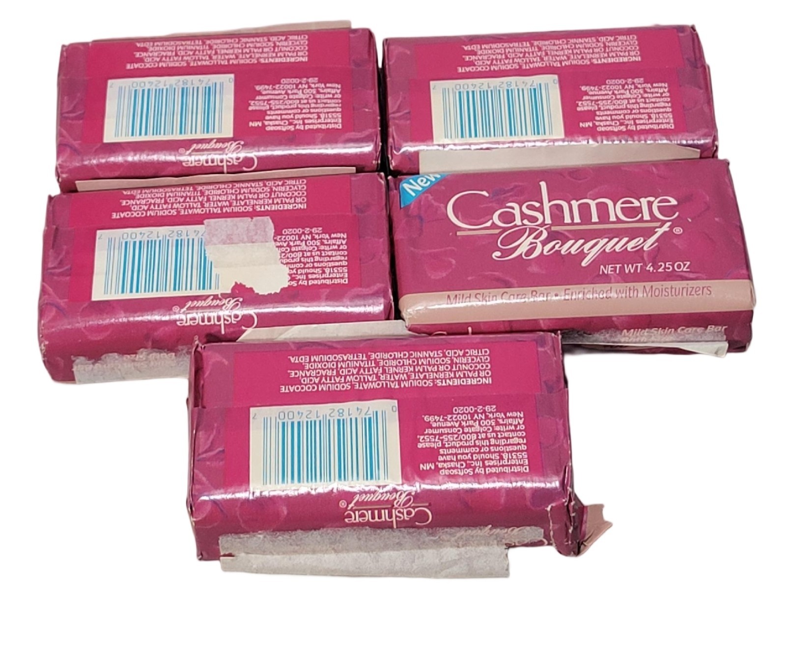Vtg Cashmere Bouquet Classic Fragrance Beauty Bar Soap 5 Bars Total 4.25 oz each