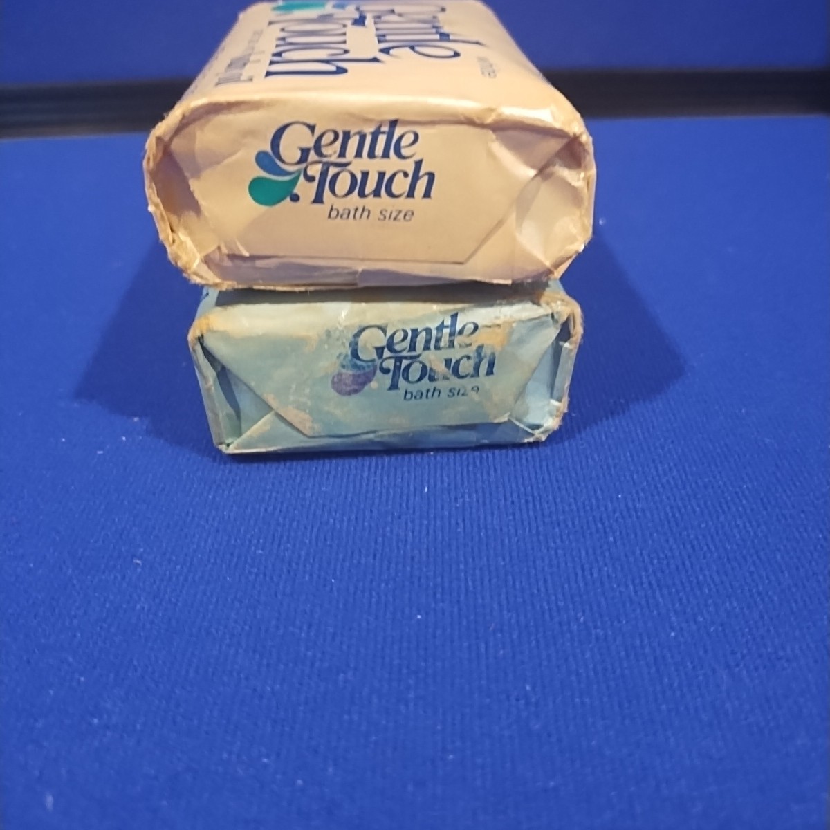 Vintage Gentle Touch Soap Bar Baby Oil Lot Of 2 Pack Aqua 4.75 oz NOS USA Bath