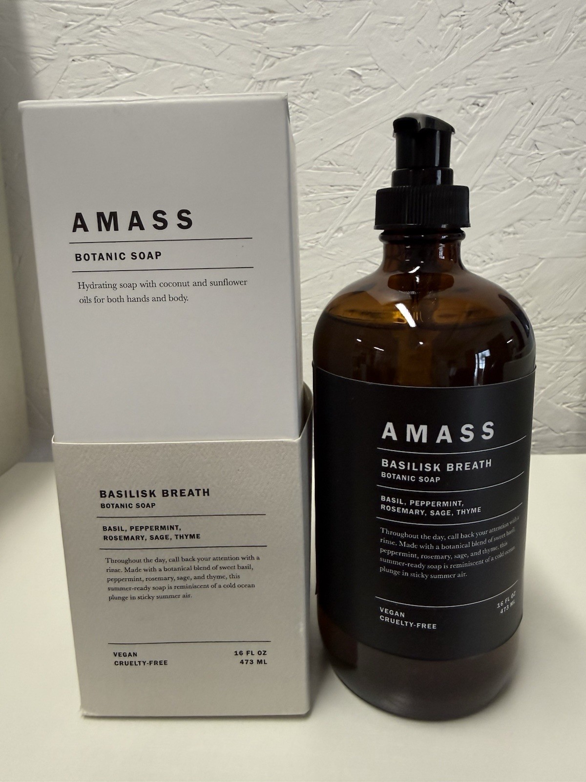 AMASS Botanic Soap Basilisk Breath 16 fl oz Vegan Cruelty-Free