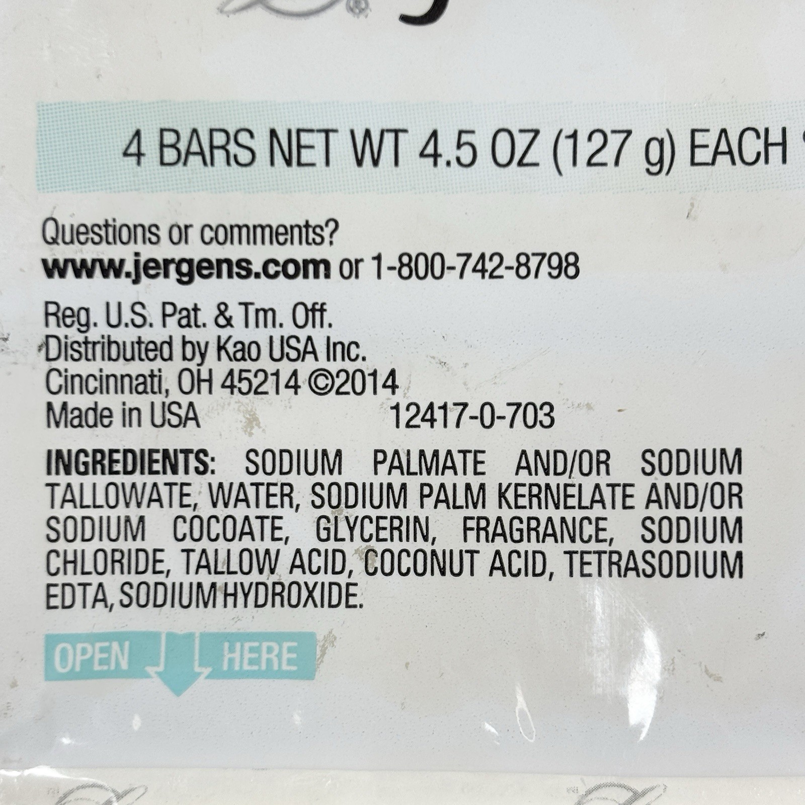 (5) 4-Pack JERGENS Mild Bar Face Soap Tallow Tallowate 3.5oz 4.5oz Discontinued