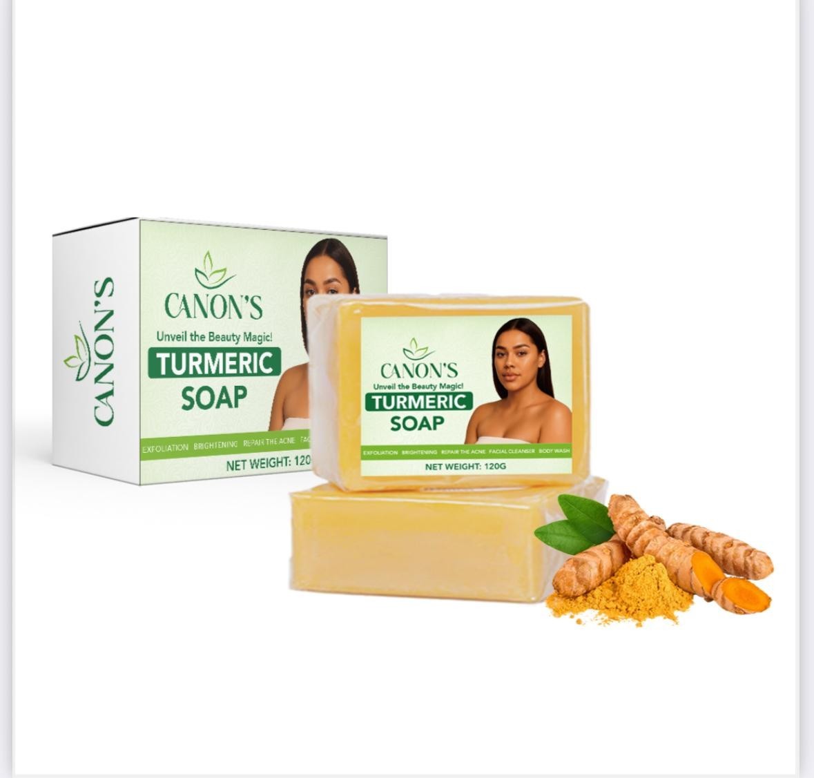 Natural Turmeric Soap Bar with Collagen, Coconut & Almond Oils – Vitamin C, E