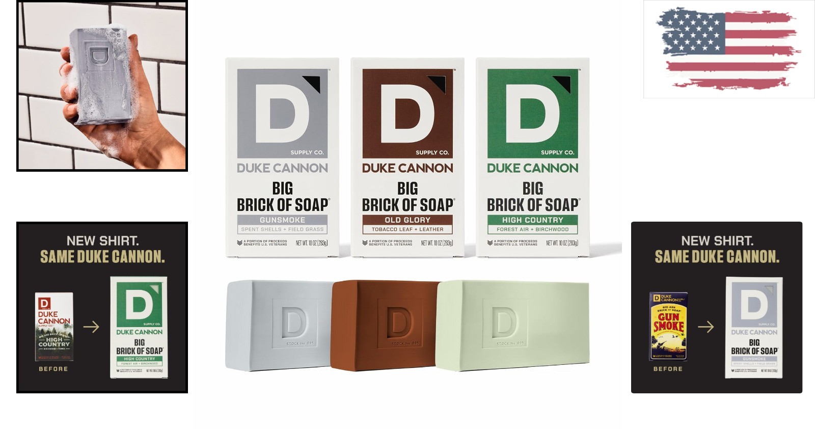 Frontier 30 Big Brick Soap Variety Pack – 3 Extra Large Bars, Masculine Scents