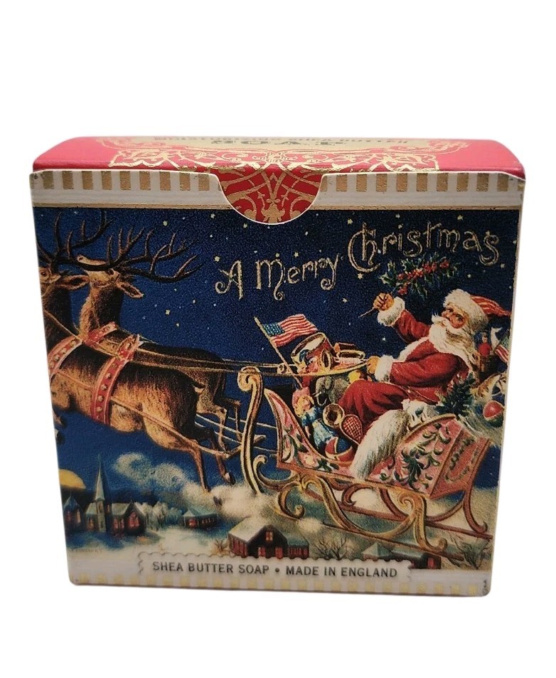 NIB Shea Butter Soap Michel Design MERRY CHRISTMAS Bar 3.5 oz Triple Milled