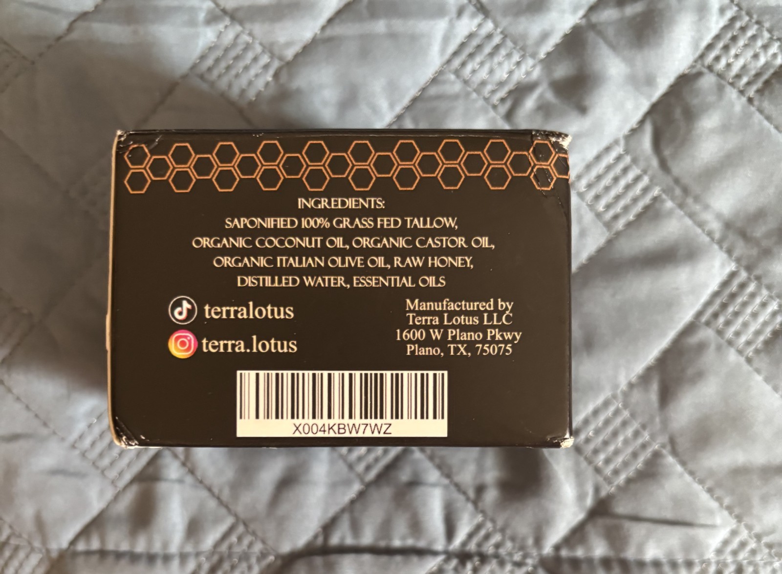 Terra Lotus Tallow Honey Soap Citrus 3 Bars Organic Ingredients