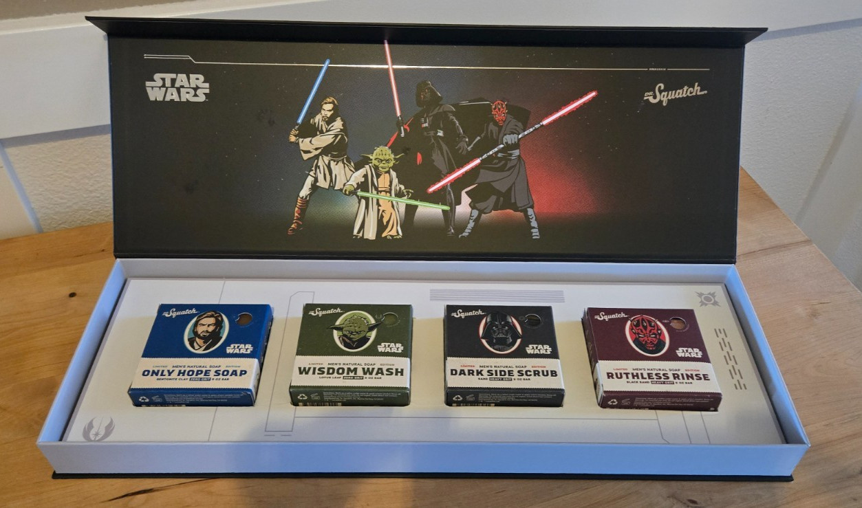 Dr. Squatch STAR WARS-Limited Edition-4 Specifically Crafted Soap Bars NIB