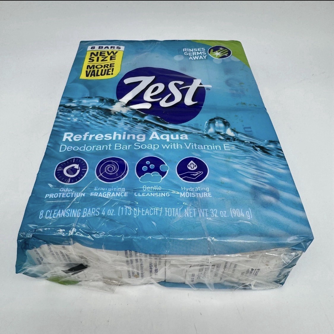 Aqua Zest Refreshing Aqua Vitamin E 8 Bars 4oz