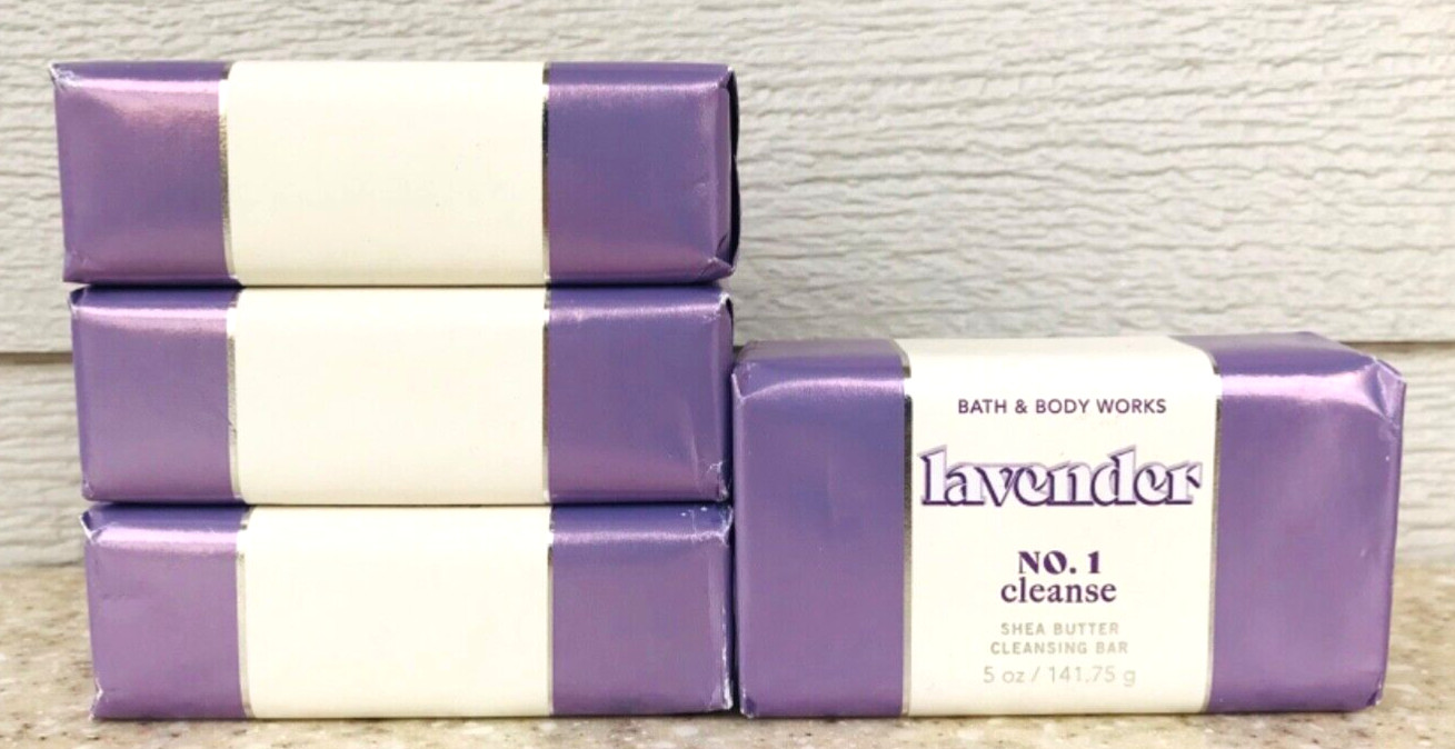 4 Bath & Body Works LAVENDER No. 1 Cleansing Bar Soap 5oz LOT/SET of 4