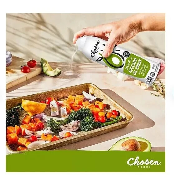 8 Pk Chosen Foods 100% Pure Avocado Oil Spray, Cooking, Dressing, 13.5 oz, Each