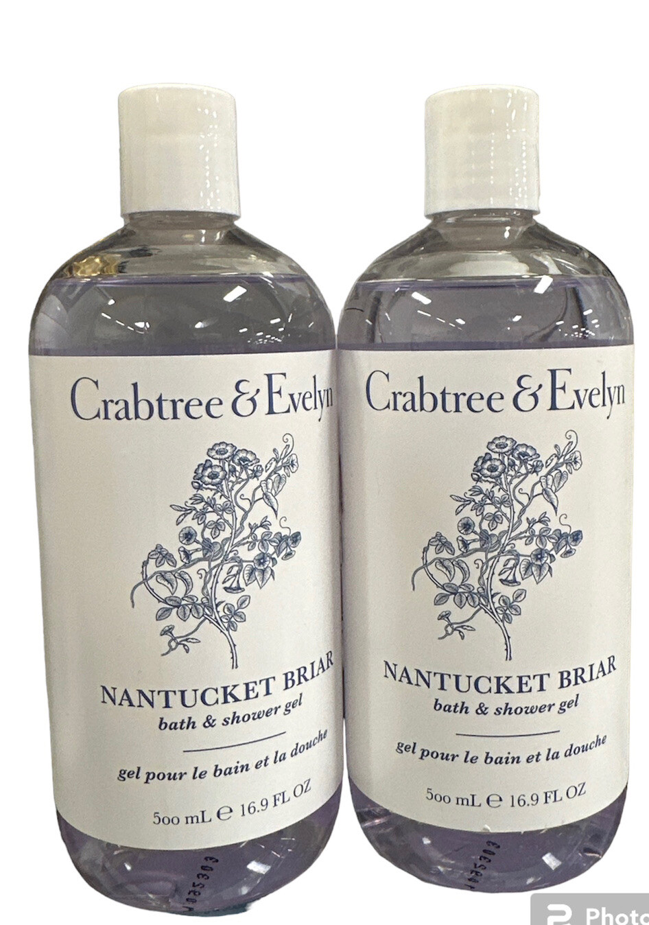(2) Crabtree & Evelyn Nantucket Briar Bath & Shower Gel 16.9 Oz each