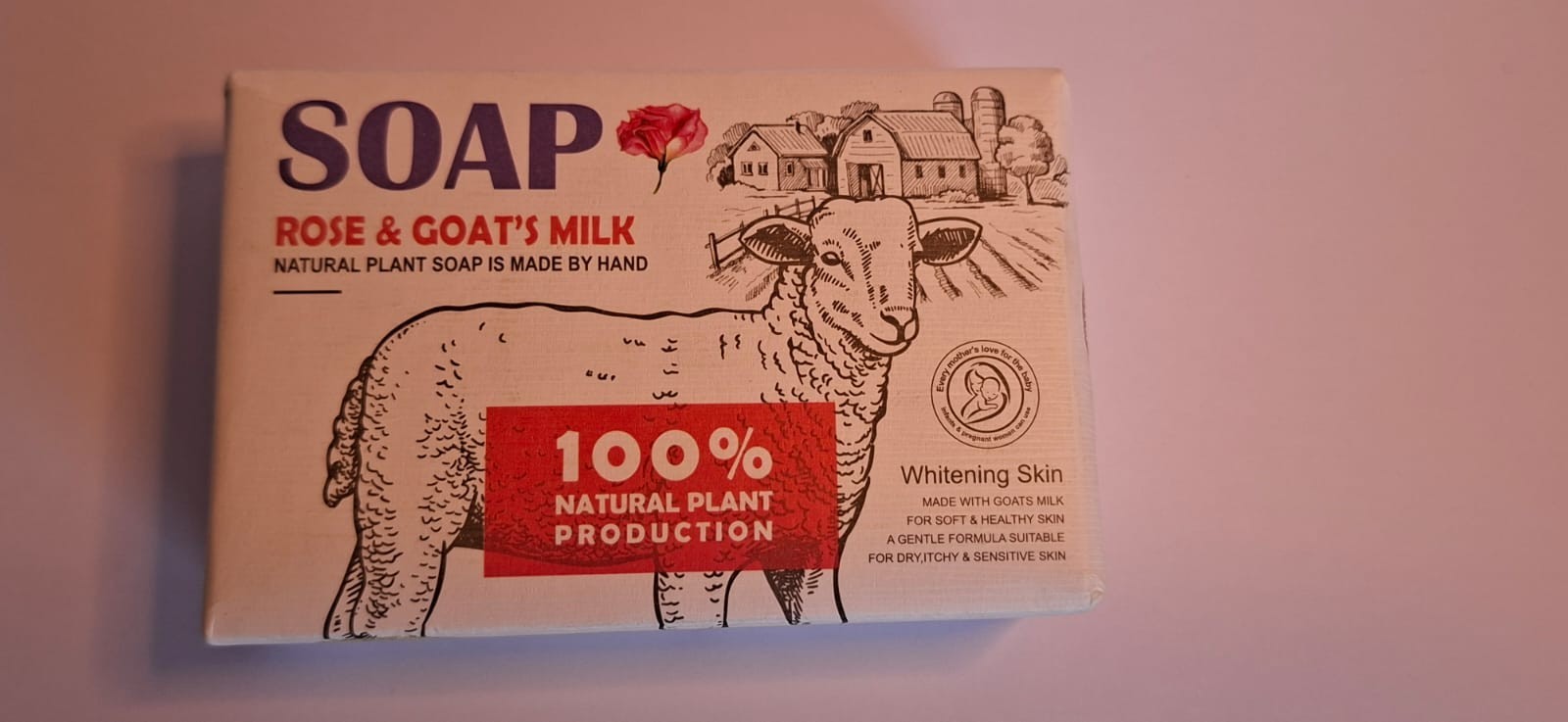 Rose Goat Milk Soap Bar – Gentle Moisturizing Soap with a Delicate Rose Scent.
