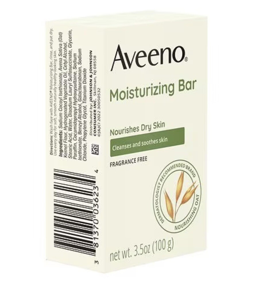2 Pack Aveeno Moisturizing Bar For Dry Skin 3.5Oz Each Dermatologist Recommended