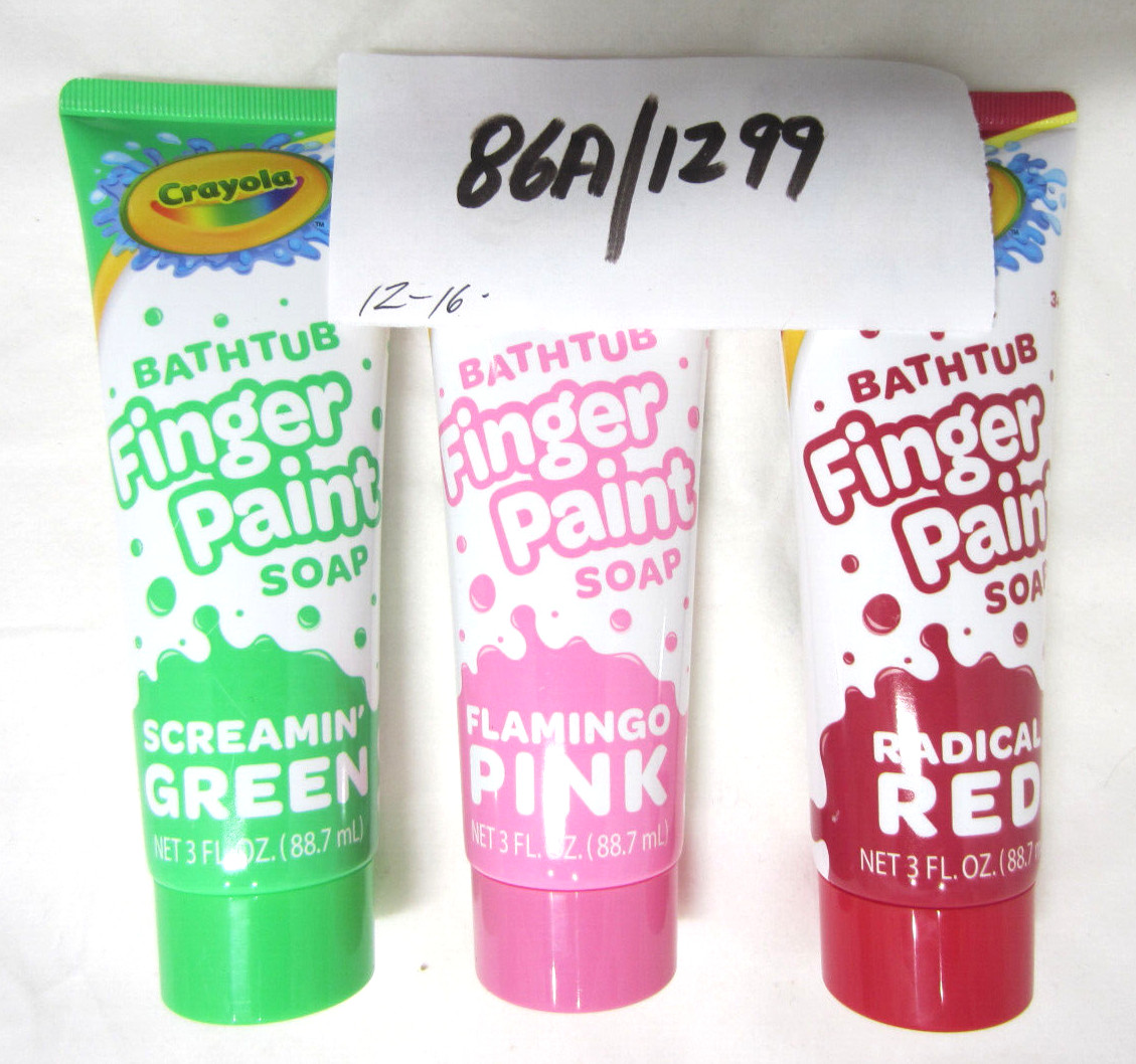 3 Crayola Bathtub Finger Paint Soap 5 Color Variety RED/PINK /GREEN NEW
