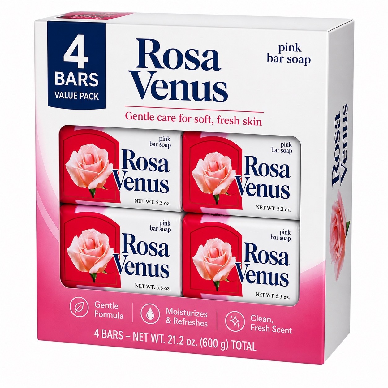 Rosa Venus Pink Soap- 3.5oz 4-piece pack